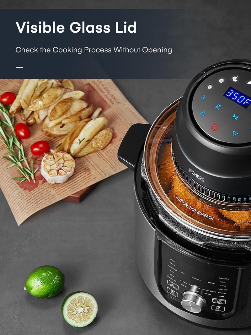 FOHERE Air Fryer Lid for Instant Pot 6Qt/8Qt, 7 in 1 with LED Touchscreen, Turn Your Pressure Cooker Into in Seconds, Air Fryer Accessories and Recipe Cookbook Included - Image 5